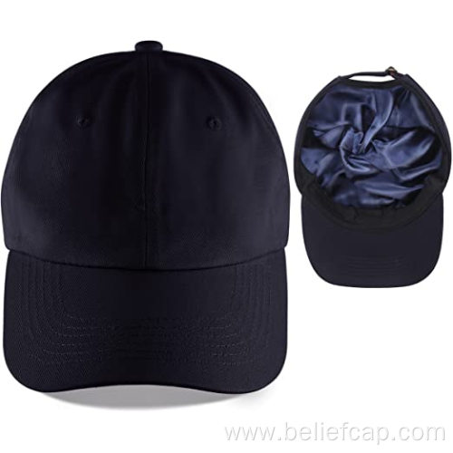 Satin Lined Baseball Cap Adjustable Dad Hat